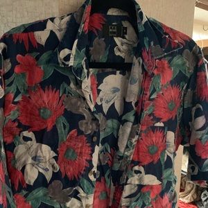 Ike Behar New York 100% Linen Floral Shirt #8